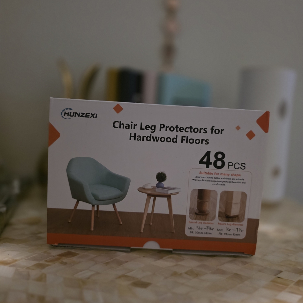 Chair Leg Protectors for Hardwood Floors - 48 Pack (Universal Small & Clear)